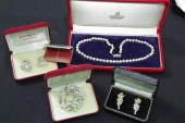 LOT OF PEARL JEWELRY. Pair of