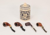 LOT OF PIPES & TOBACCO JARToba