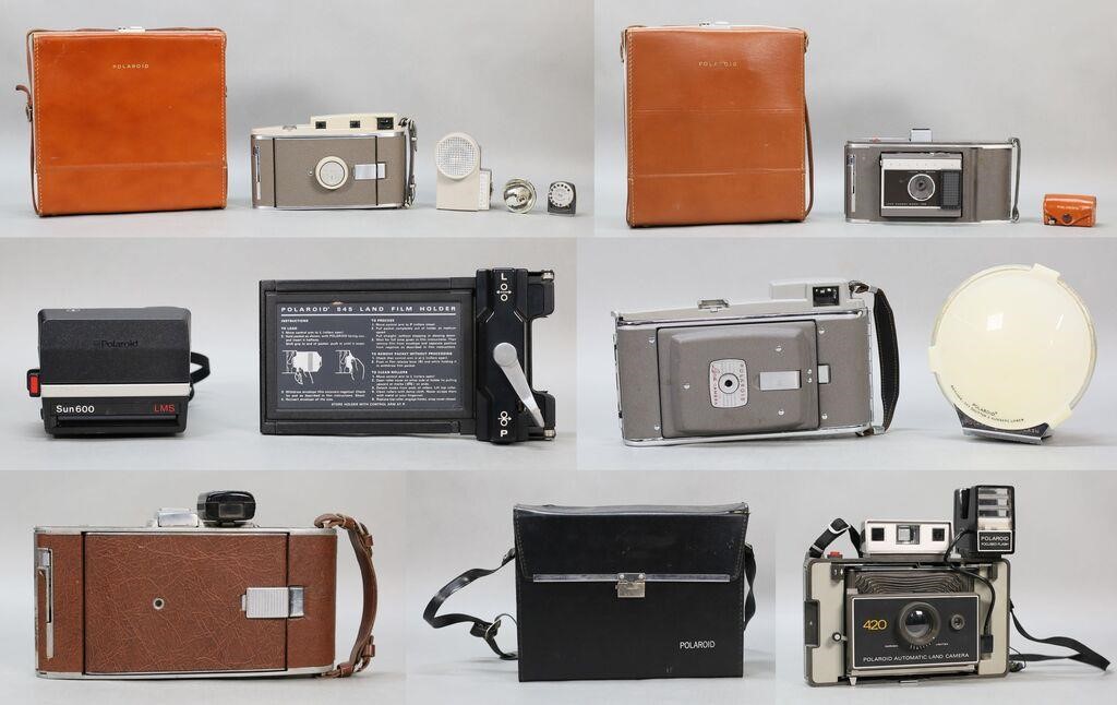 LOT OF POLAROID CAMERAS AND