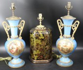LOT OF PORCELAIN LAMPS TOGETHE