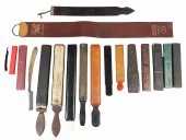 Lot of shaving razors & strops