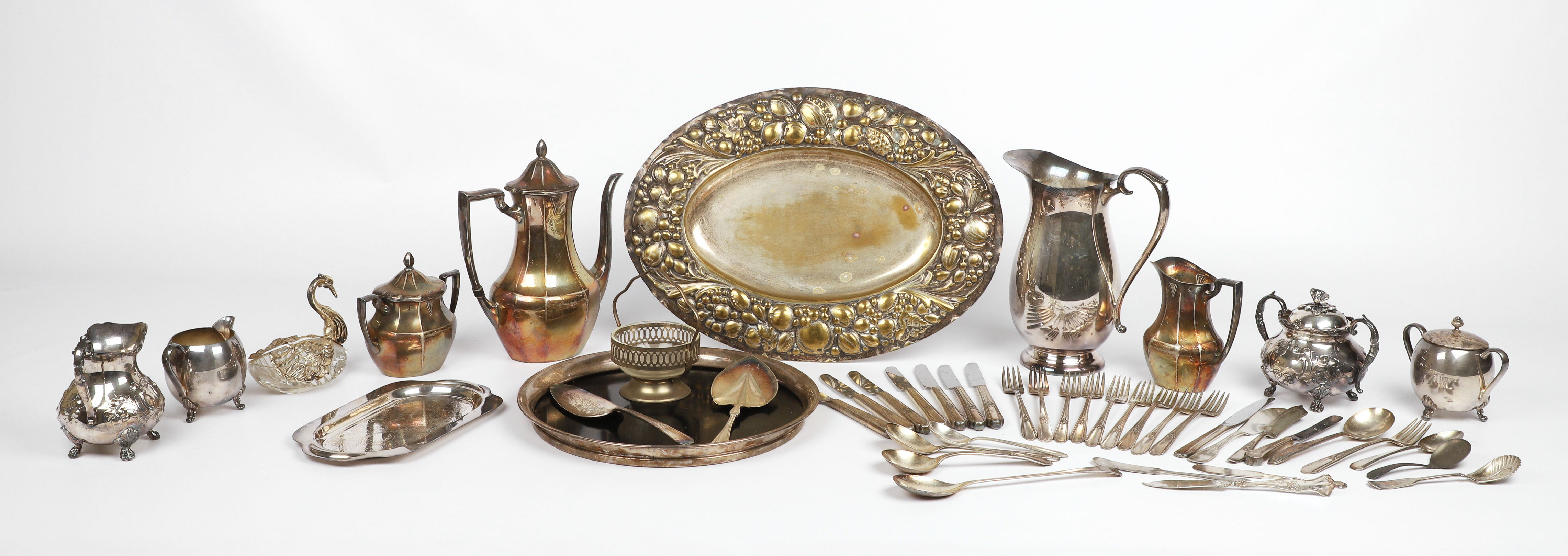 Lot of silver plate, including
