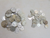 LOT OF SILVER QUARTERS & DIMES