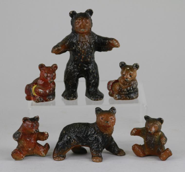 LOT OF SIX HUBLEY CAST IRON BEARS