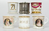 Lot of Six Shaving Mugs Includ