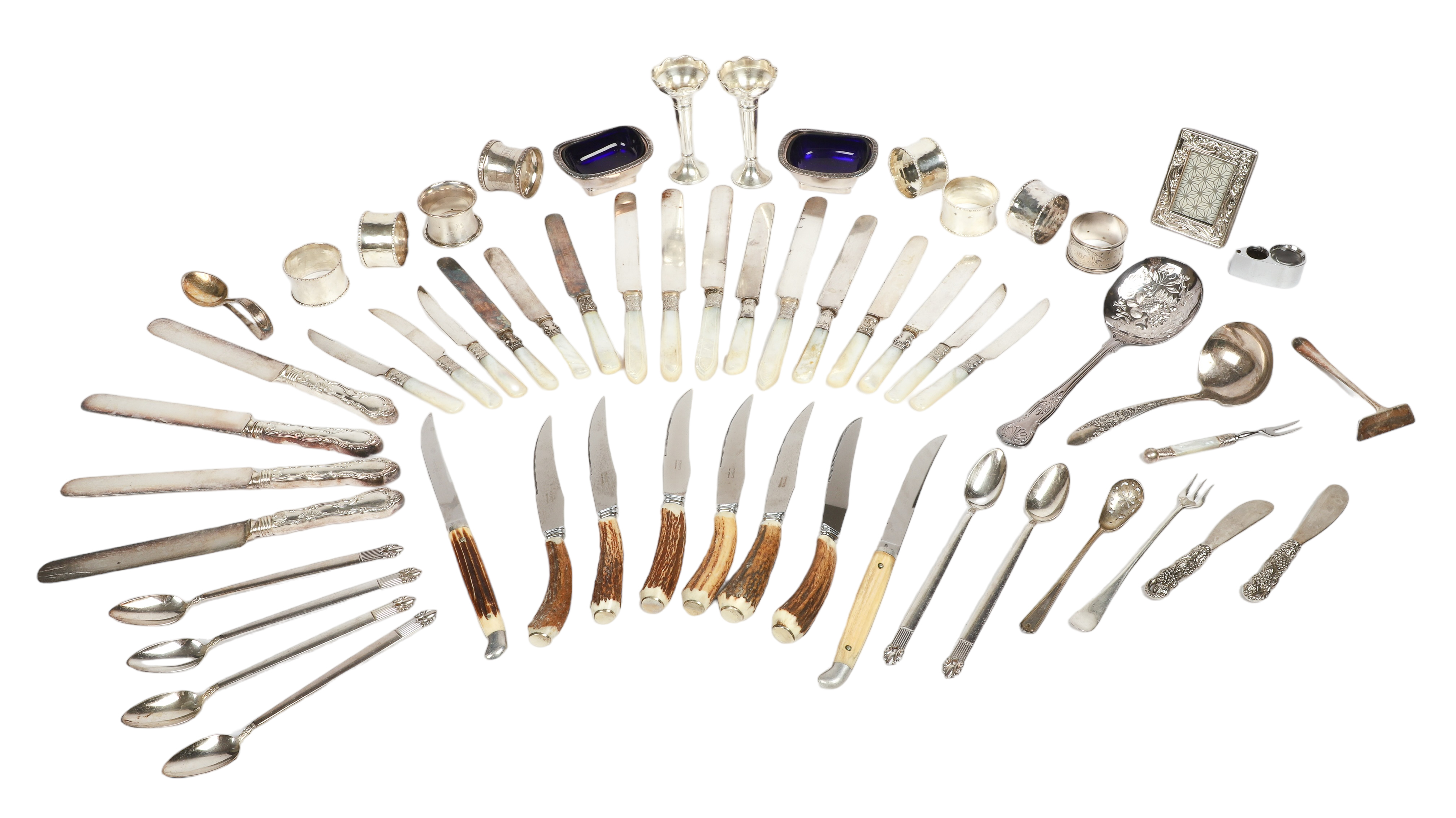 Lot of sterling banded & silver