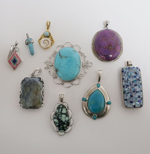 LOT OF STERLING & HARDSTONE