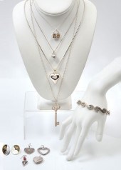 LOT OF STERLING NECKLACES AND