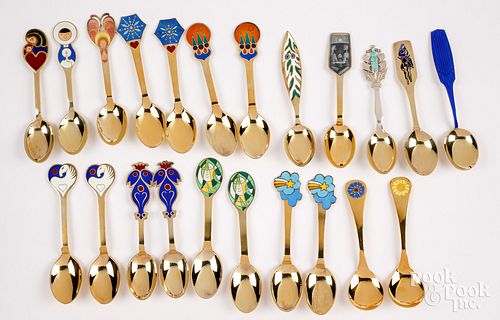 LOT OF STERLING SILVER AND ENAMEL