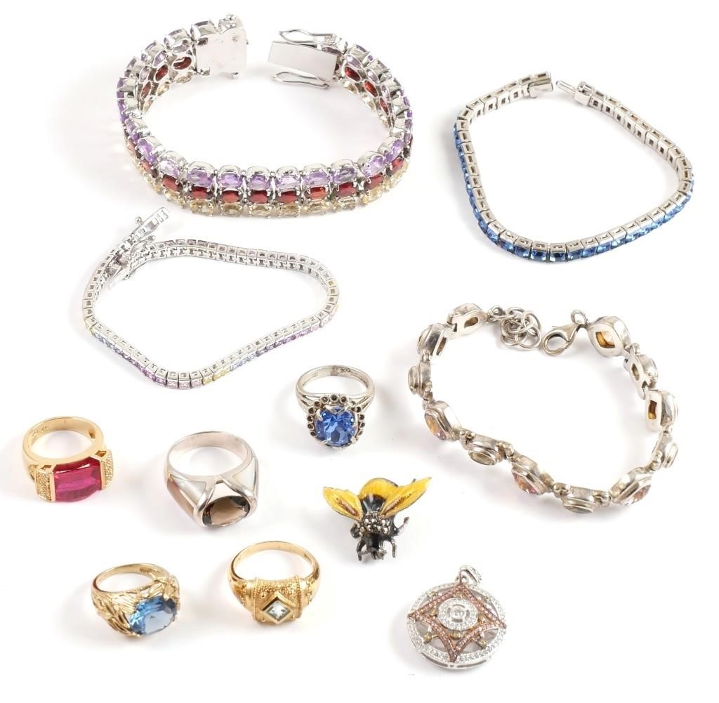 LOT OF STERLING SILVER JEWELRY