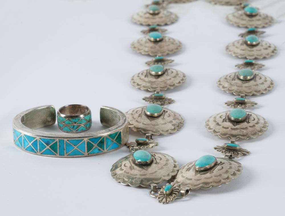 LOT OF STERLING & TURQUOISE