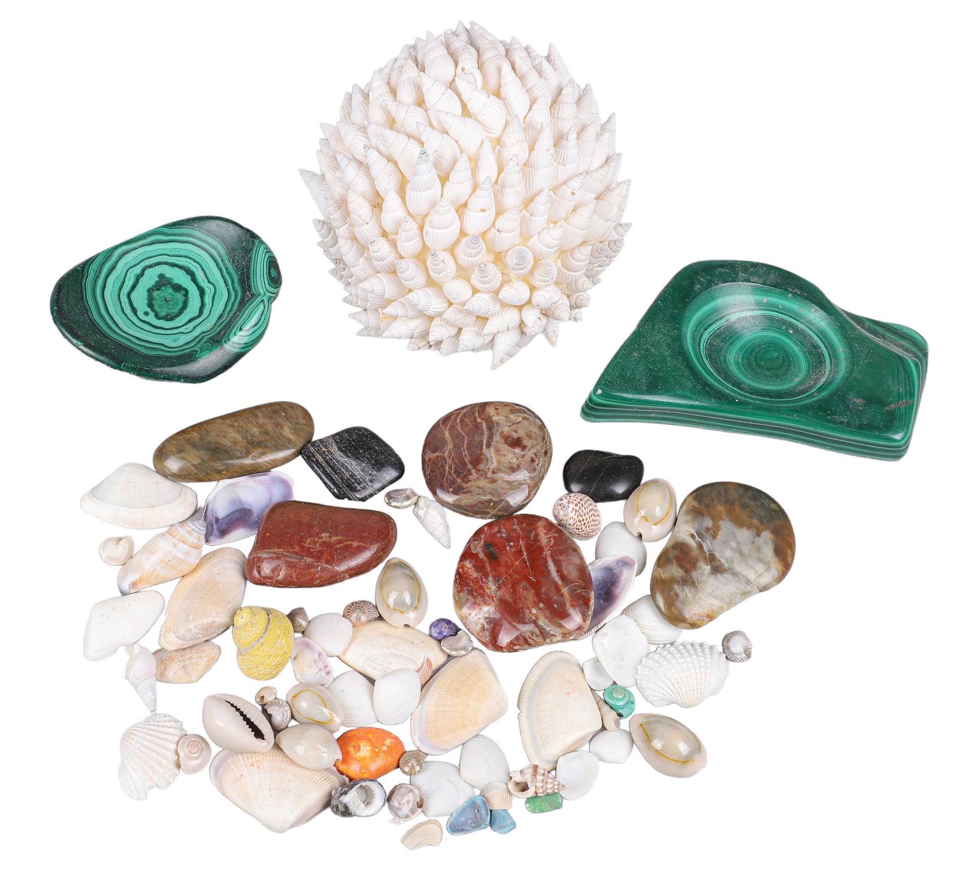 Lot of stones & seashells,