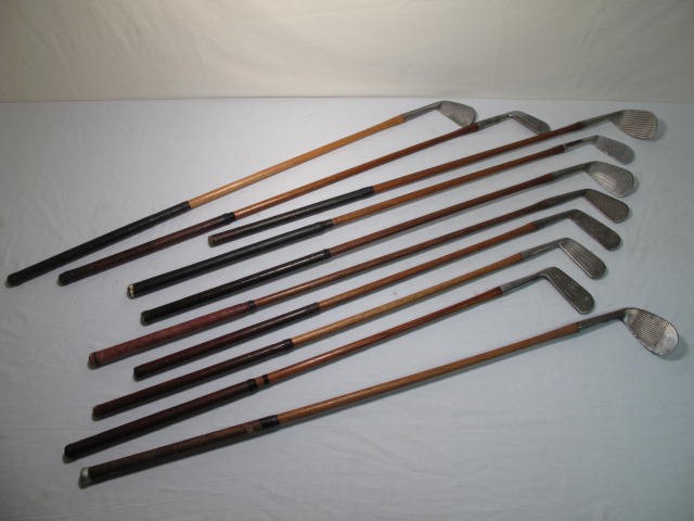 Lot of ten assorted wooden shaft