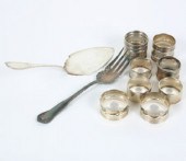 Lot of ten silver pieces; two