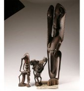 Lot of three African carved wo