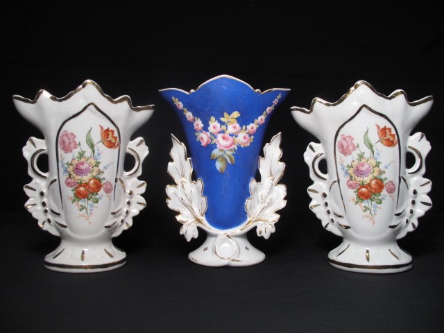 Lot of three antique Old Paris