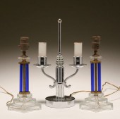 Lot of three Art Deco lamps in