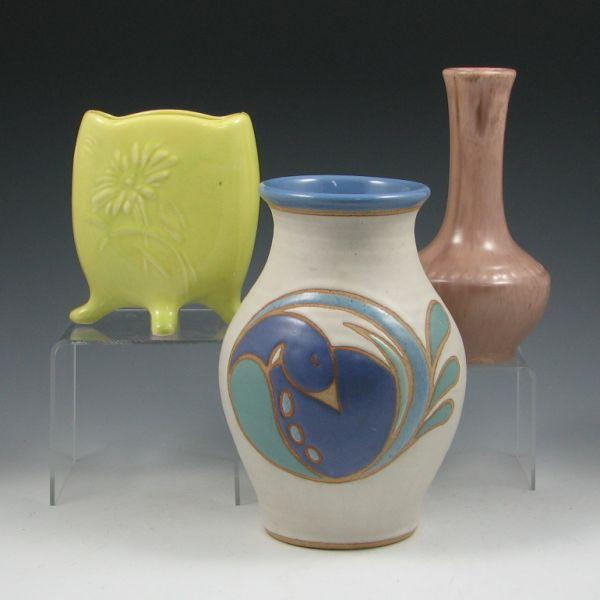 Lot of three art pottery vases