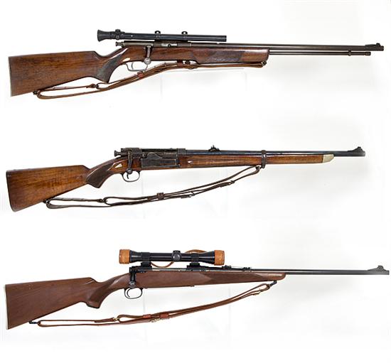 Lot of three bolt action rifles