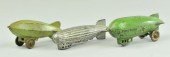 LOT OF THREE CAST IRON BLIMPS