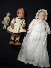 Lot of three early dolls. Incl
