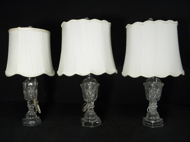 Lot of three electrified mold-blown