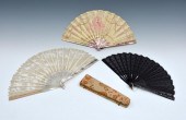 LOT OF THREE FANS, DECORATED S