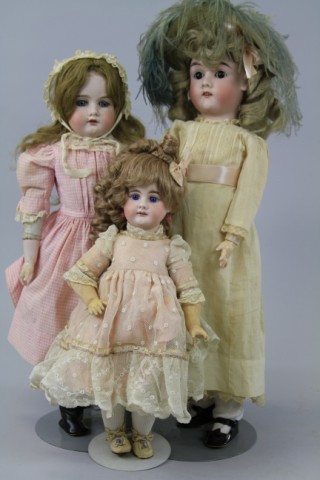LOT OF THREE GERMAN BISQUE DOLLS