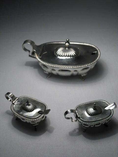 Lot of three Italian silver salt