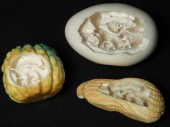 Lot of three Japanese carved i