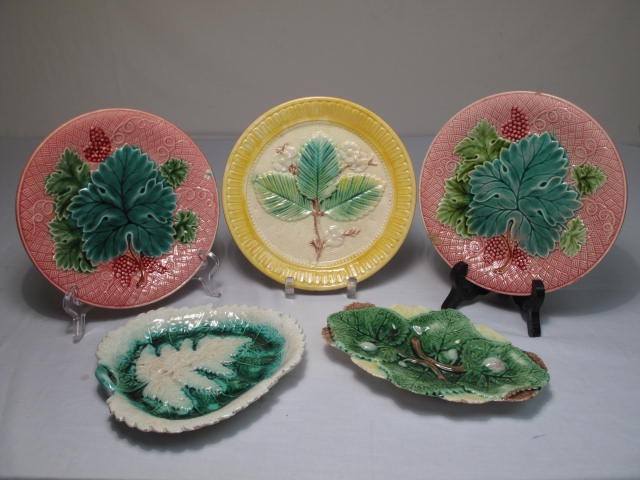 Lot of three Majolica pottery