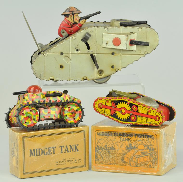 LOT OF THREE MARX TANKS