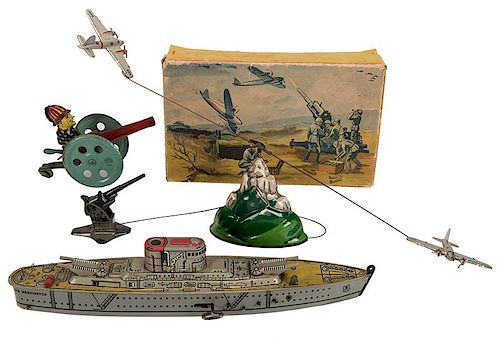 LOT OF THREE MILITARY-THEMED TIN