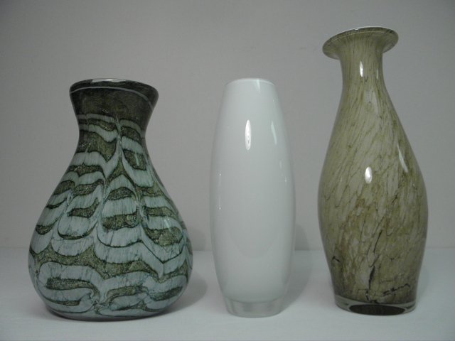 Lot of three Polish hand blown