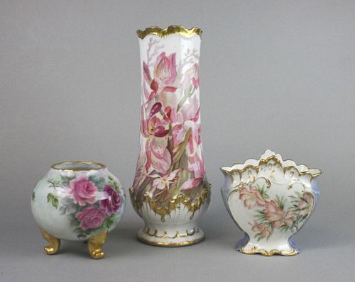 LOT OF THREE PORCELAIN VASESTall