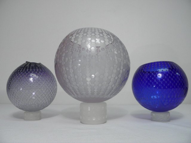 Lot of three R.L. Gardner art glass
