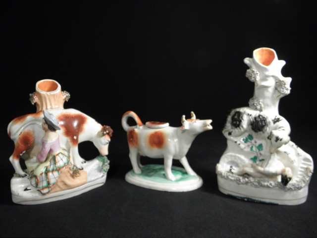 Lot of three Staffordshire 19th