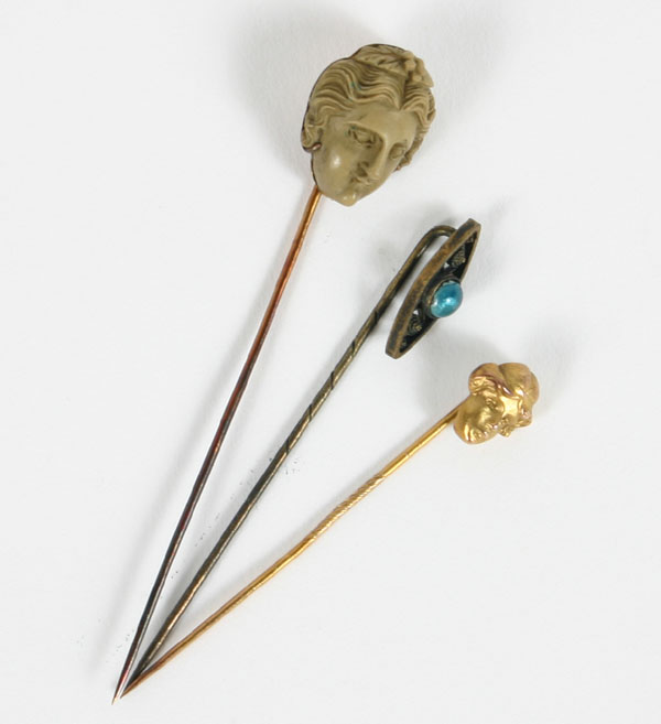 Lot of three Victorian stick pins