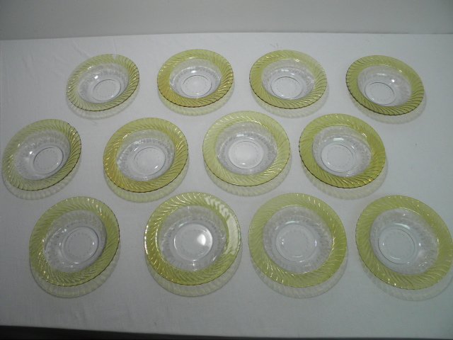 Lot of twelve engraved crystal