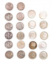 LOT OF TWENTY-TWO US SILVER HA