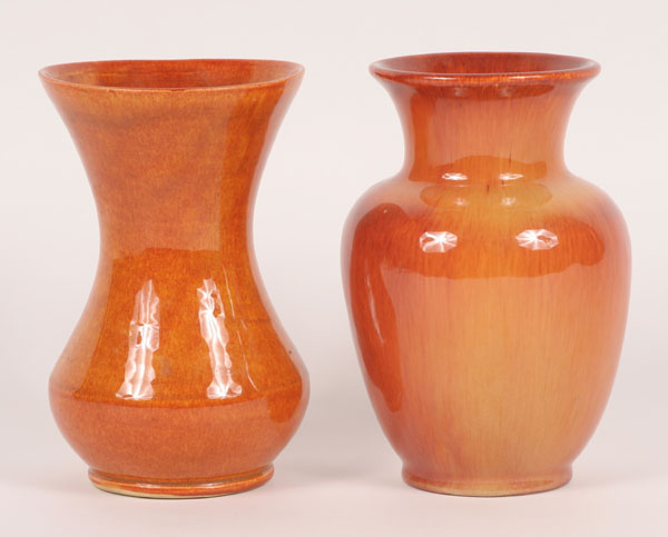 Lot of two 7 1/2" art pottery vases