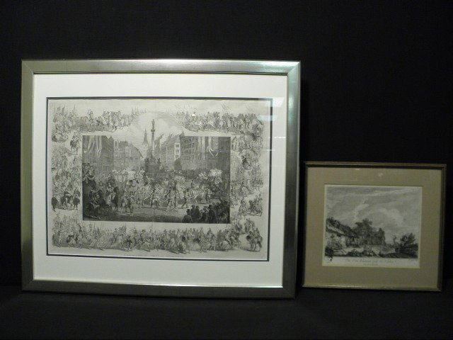 Lot of two antique framed