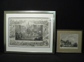 Lot of two antique framed engr