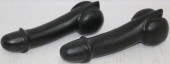 LOT OF TWO BLACK DIORITE STONE
