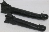 LOT OF TWO BLACK DIORITE STONE