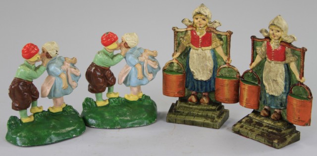 LOT OF TWO BOOKEND SETS Cast iron