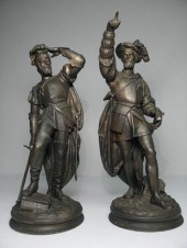 Lot of two bronze finished cla