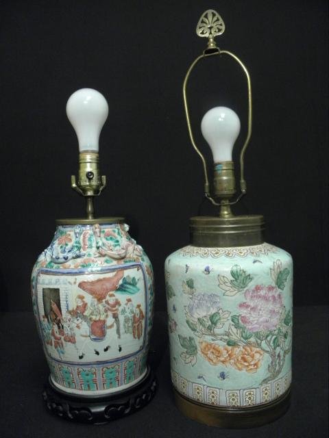 Lot of two Chinese ceramic lamps.