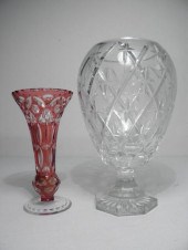 Lot of two cut crystal vases.