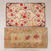 LOT OF TWO FLORAL HOOKED RUGSL
